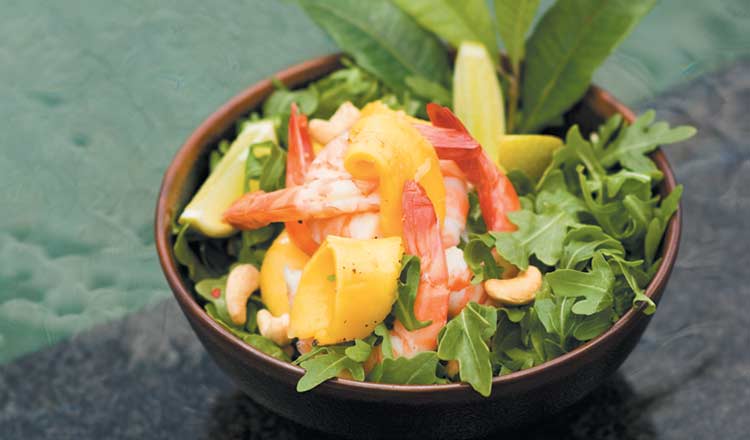 Gwinganna's Prawn and Mango Salad With Lemon Myrtle Dressing