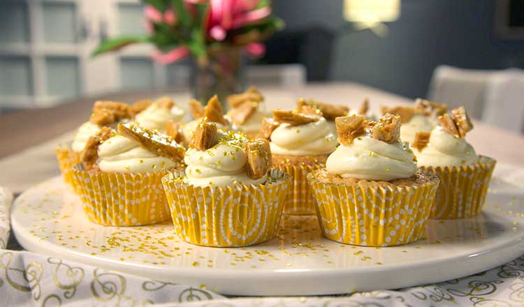 Lyndey Milan's Yummy Almond Honeycomb Cupcake Recipe