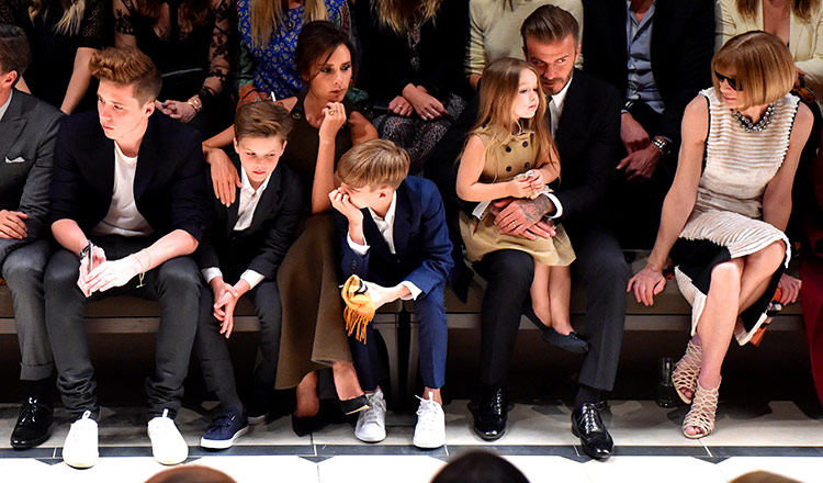 Beckham Family Front Row Takeover At Burberry Fashion Show