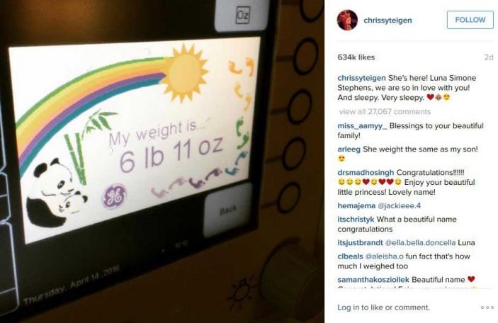 Chrissy Teigen Shares First Photos Of Gorgeous New Baby9