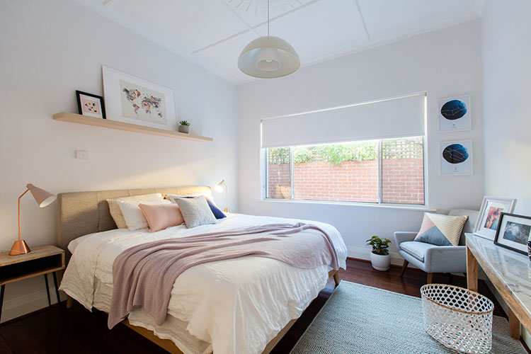 Eamon Sullivan And Fiancee Naomi Bass Open Their Perth Home bedroom
