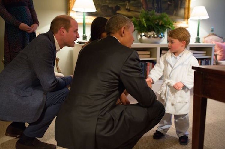 Prince George with President Obama
