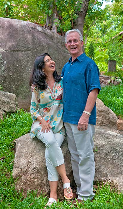 Kamalaya's co-founders Karina Stewart with her husband John Stewart