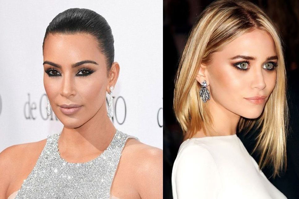 Kim Kardashian and Ashley Olsen Rocking The Reverse Smokey Eye Trend