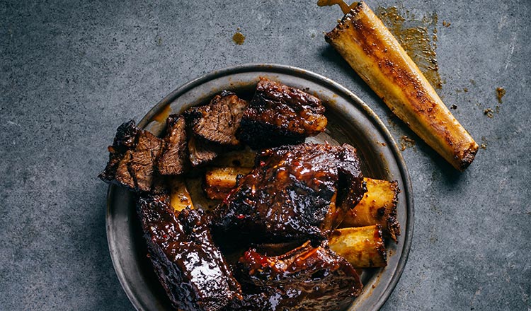 Sticky Beef Short Ribs With Bourbon-laced BBQ Sauce