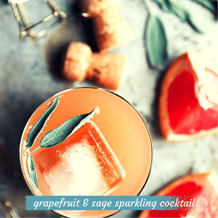 grapefruit and sage sparkling cocktail