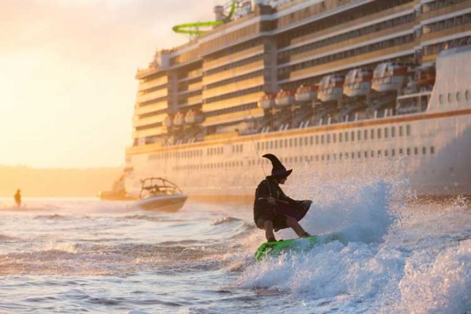 Guests got a spooky surprise on Sydney Harbour Halloween