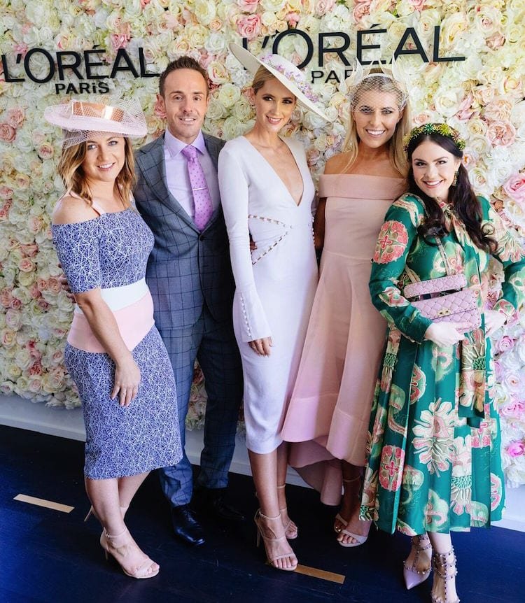 L'Oreal Paris Makeup Director Tobi Henney, Stylist Donny Galella, Model and Presenter Nikki Phillips, Flemington ambassador Georgia Connolly and Milliner Viktoria Novak .jpg