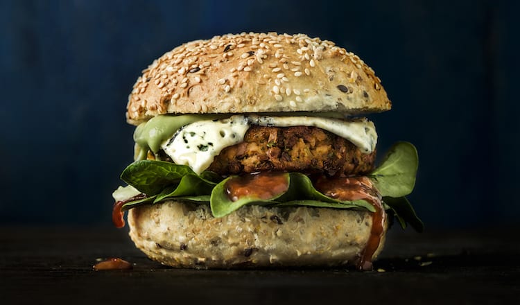 Deluxe Vegie Burger With Blue Cheese Recipe
