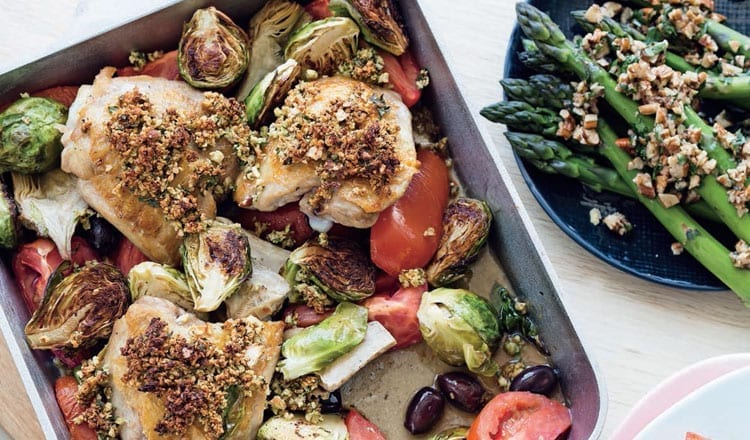 Roast Chicken With Healthy green vegetables