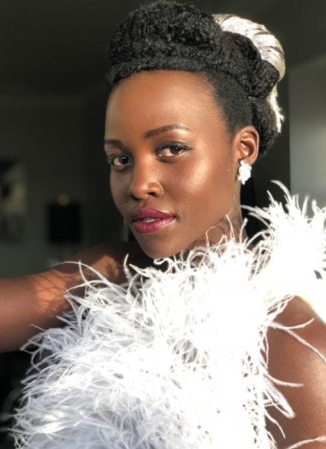 Lupita Nyongo with Lancome for the red carpet.
