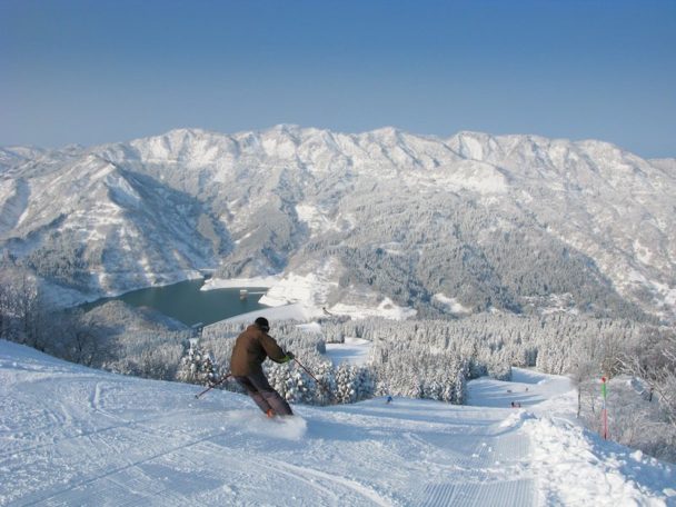 Skiing in Hakusan, Japan