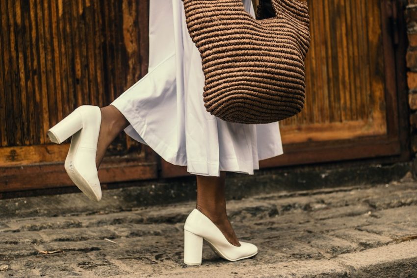 woman wearing stilettos