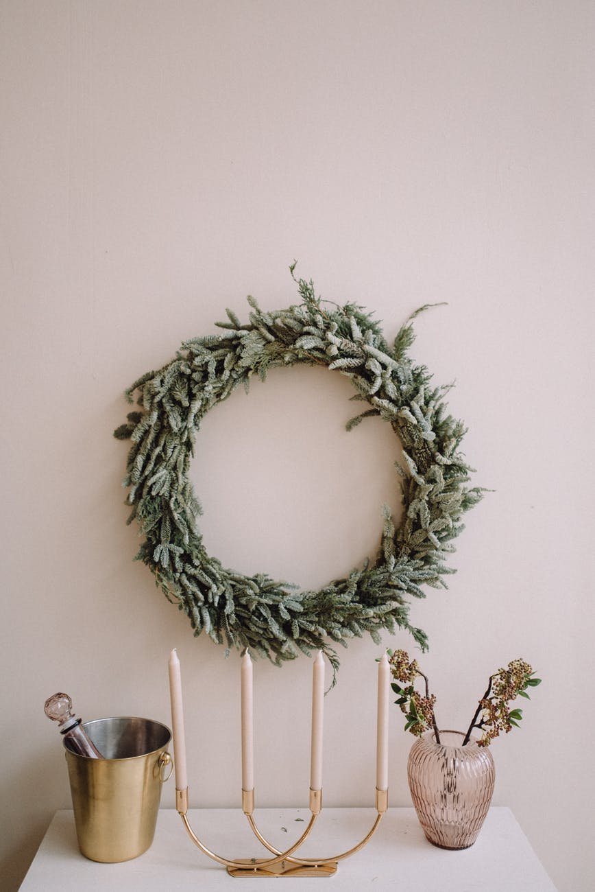 various christmas decorations in room