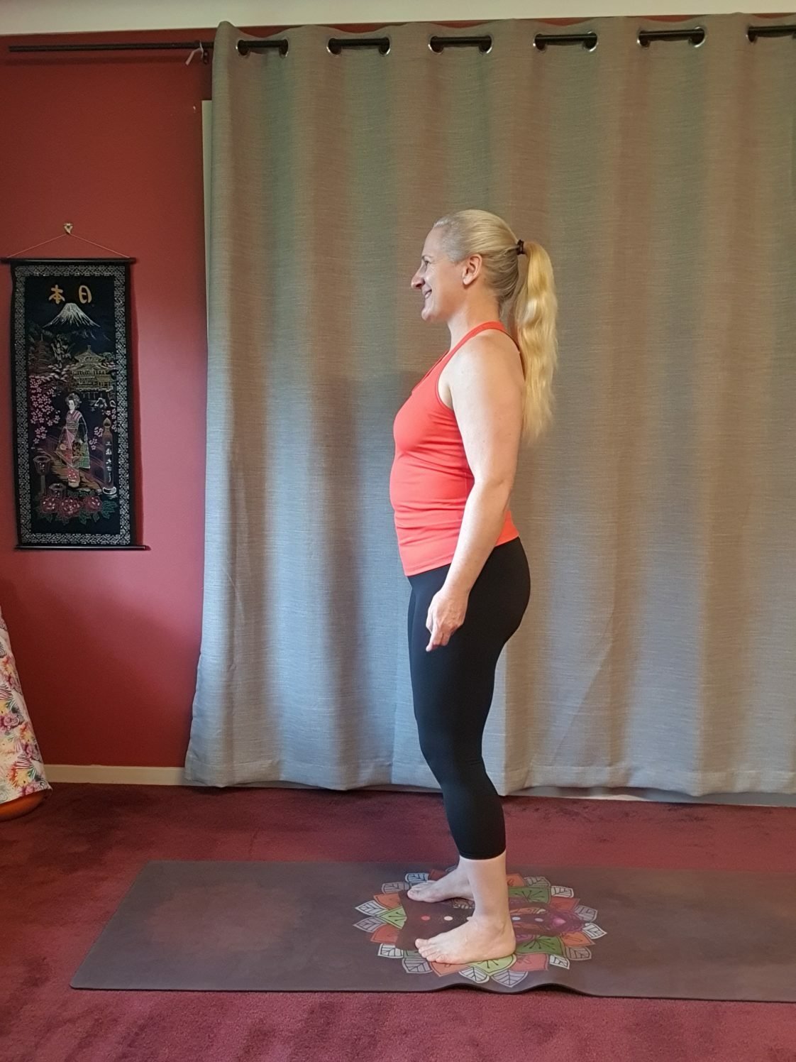 Tadasana is a grounding pose that allows you to be calm and sit quietly