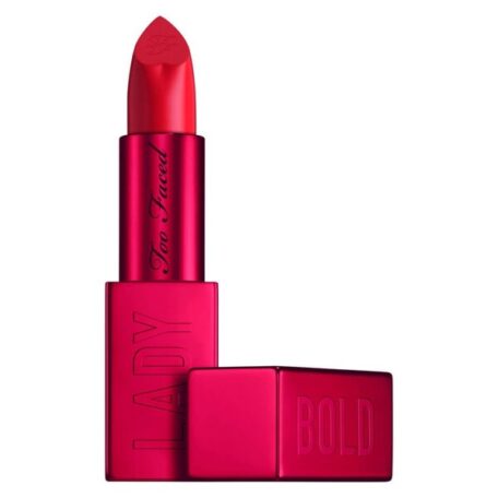 Bright pink lipstick