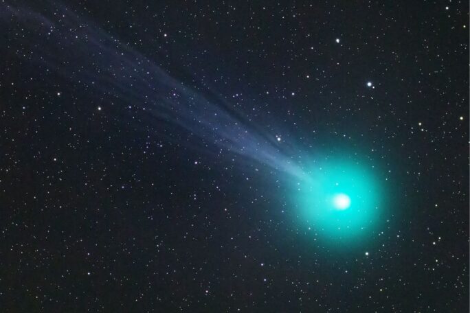 february full moon and green comet