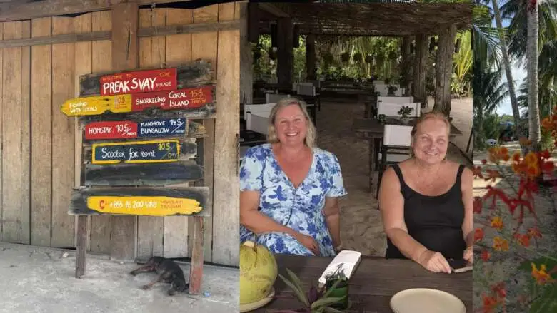 Robyn Foyster and Cathy Wagstaff in Cambodia