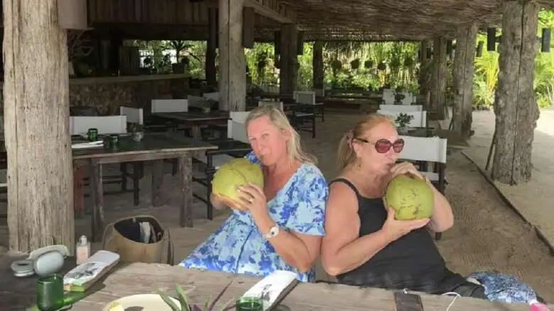 Robyn Foyster and Cathy Wagstaff arrive at Song Saa Private Island