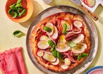 Lucy Tweed's Flat Peach and Prosciutto Pizza
