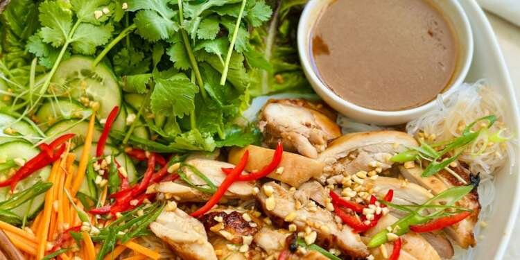 Lunar New Year recipe Chef Tom Walton Plum Chicken Vermicelli Salad Bowl