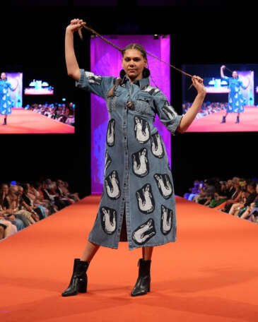 Country to Couture runway - Goompis Girl by Nicole Enoch-Chatfield Kanyarra Country to Couture 2025 Photo by Dylan-Buckee