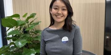 Jengyi Deng at the ECOVACS ROBOTICS HQ in Suzhou, China